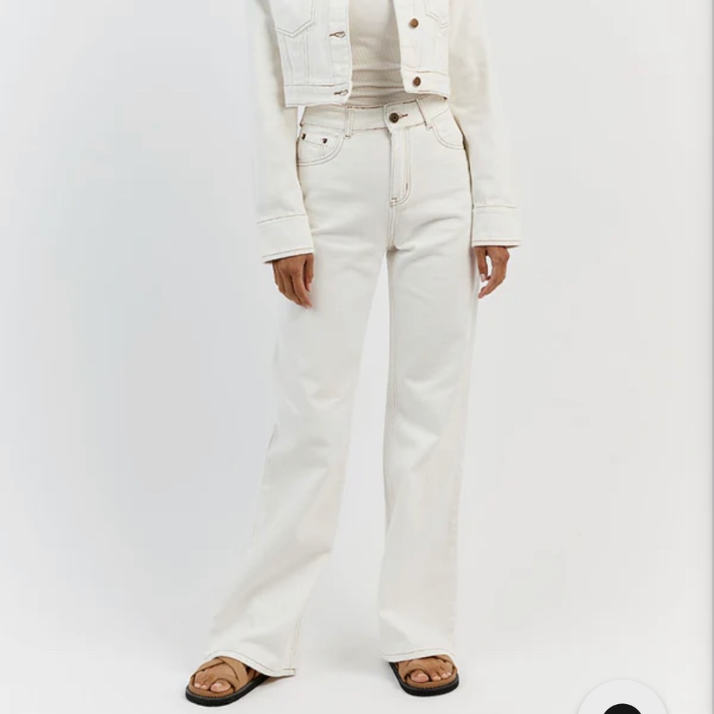 DISSH Devin Off White Wide Leg Denim Jean